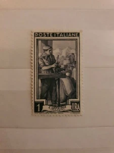 FRANCOBOLLO L'OFFICINA PIEMONTE 1 LIRA 1950 (FILIGRANA STELLE) - Foto 1 di 2