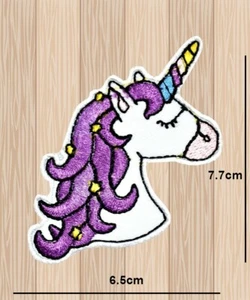 UNICORN HEAD BEAUTIFUL COLORS IRON/SEW ON PATCH EMBROIDERED APPLIQUE BADGE LOGO - Picture 1 of 2