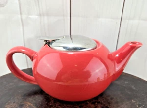 Diffusore Teiera 2 Tazze Teiera Ceramica Colore Rosso Lucido Certificato Internazionale - Foto 1 di 14