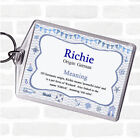 Richie Name Meaning Bag Tag Keychain Keyring  Nautical
