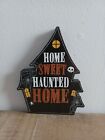  "Home Sweet Haunted Home" Glitter Wood Sign Decor Fall Halloween Spooky 