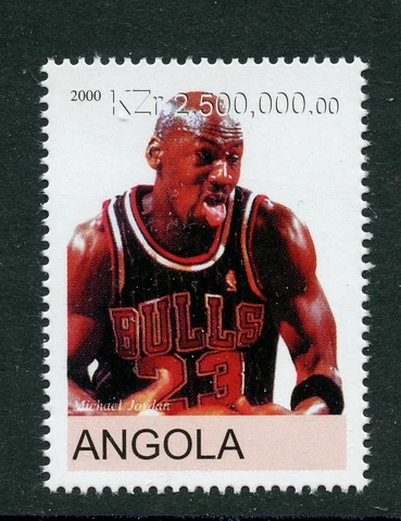 Michael Jordan Chicago Bulls Basketball MNH Stamp 2000 Angola Cover