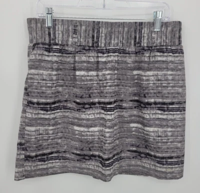 Gap Skirt Womens Medium Gray Aztec Stripe Satin Flowy Pull On Boho Artsy - Image 1 of 4