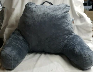 Respaldo de felpa almohada cama cojín soporte lectura respaldo brazos silla gris NUEVO 1221 - Imagen 1 de 7