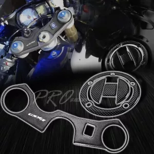 Handle Triple Tree Yoke Cover+Fuel Cap Protector 06-23 GSXR-600/R750 Carbon Look - Picture 1 of 8