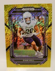 EVAN HULL RC #4 /15 GOLD SHIMMER COLLEGIATE PRIZM PANINI FOOTBALL 2023