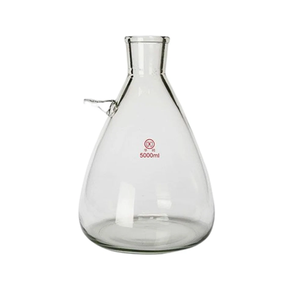5000ml Glass Filtering Flask 5L Heavy Wall Boro Glass 3.3  Lab Filtration Bottle - Image 1 of 1