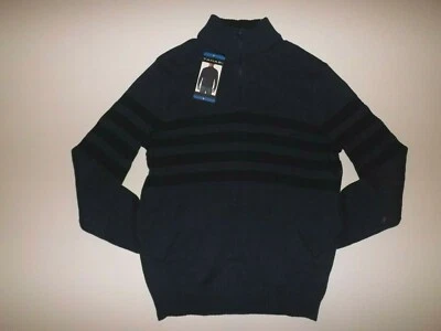 Suéter Pullover TAHARI Azul Índigo 1/4 Cremallera L Grande Nuevo con Etiquetas Para Hombres Foto 1 de 2