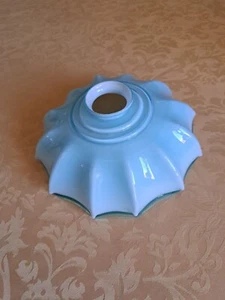 Ricambio paralume piatto vetro azzurro vintage - Foto 1 di 14