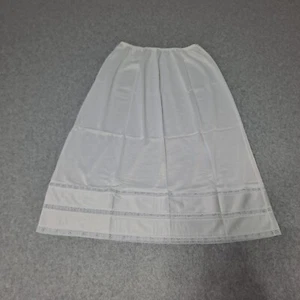 Vintage Sears Slip Women 28 White Skirt Petticoat Nylon AntiCling Lace Cottage - Picture 1 of 7