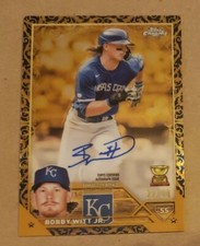 2023 Topps Chrome Gilded Bobby Witt Jr. Gold Etch Blue Refractor Auto 22/50