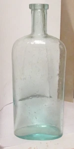 botella antigua aqua alta 9" alto cientos de burbujas de semillas brillante limpio - Imagen 1 de 2