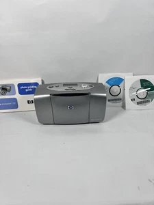 HP PhotoSmart 130 Inkjet Printer & DVDs Small Portable Printer Same Day Ship - Picture 1 of 18