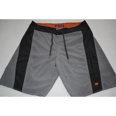 Cova Swimming Board Shorts Mens Size 34 Gray Zip Pocket Polyester Spandex Blend - Image 1 of 4