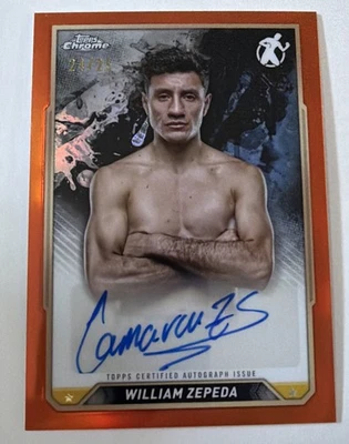 2024 Topps Chrome Boxing William Zepeda #CBA-WZA Auto Orange Refractor SP /25 - Image 1 of 3
