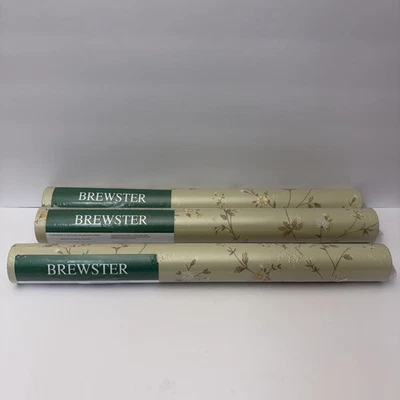 Paquete de 3 rollos de papel tapiz floral verde Brewster FD49221 Foto 1 de 4