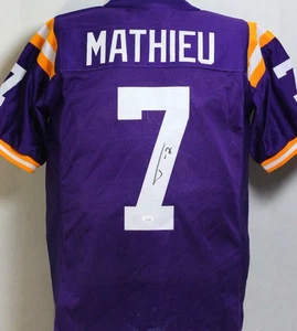 Tyrann Mathieu Autographed Purple College Style Jersey - JSA W Auth *7 - Picture 1 of 9
