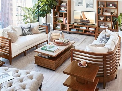 Sofá/sofá Lexington Tommy Bahama Home Ocean Club Santa Lucía sala de estar/sala familiar Foto 1 de 3