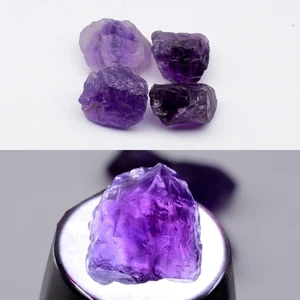 💎 4 Stück Lot 43,54ct t.w grober natürlicher lila Amethyst - unbeheizt, Uruguay Edelsteine - Bild 1 von 6