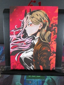 Power Chainsaw Man Hand Drawn 1/1 Sketch Art Card Studio Blacklight Anime - Bild 1 von 7