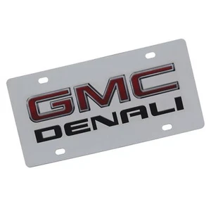 Placa de matrícula GMC Denali con doble logotipo (cromo) - Imagen 1 de 4