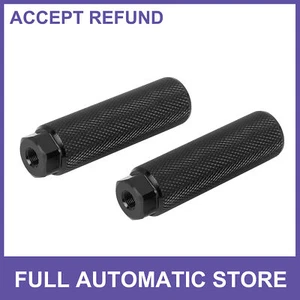 TWO Aluminum Alloy Cylinder for BMX Bicycle Axle Rear Foot Pegs Footrest Black - Picture 1 of 6