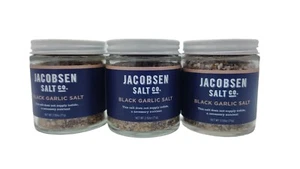 3er-Pack Jacobsen schwarzer Knoblauch koscher Salz je 2,5 Unzen handgeerntet USA - Bild 1 von 5