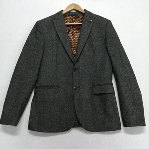 Chaqueta Blazer XV Prestige Ireland Tweed Gris Blanco Espiga Tommy Bowe - Imagen 1 de 16