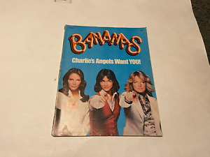 1977 Presque comme neuf magazine bananes #9 couverture Charlie's Angels - Complet avec affiche