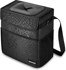 Cute Car Trash Can with Lid - Leak Proof Bag Hanging Waterproof Garbage Storage - Picture 1 of 12
