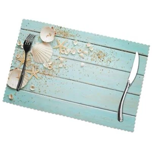 Sea Shell Beach Summer Starfish Board Placemats Set of 6 Heat-Resistant Washa... - Picture 1 of 6
