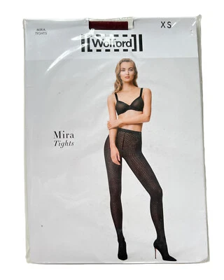 Wolford Mira Tights Size XS New Merlot Patterned Mini Polka Dots - Image 1 of 4