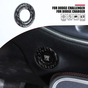 Ignition Switch Ring Cover Trim For Dodge Challenger/Durango 14+ Carbon Fiber - Picture 1 of 9
