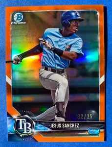 JESUS SANCHEZ ROOKIE “ORANGE” REFRACTOR 2018 Bowman CHROME RC #BDC-180 Mint /25 - Picture 1 of 5