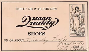 Antique Vintage Queen Quality Shoes Advertising Postal Card Helena Montana 1915 - Picture 1 of 2