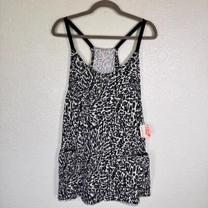 Free People Hot Shot Romper Womens Medium Leopard Jumpsuit Gym FP Movement NEW - Picture 1 of 10