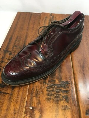 Vintage Shoe Classics JcPenney Men's Burgundy longWingtip Oxford Shoes sz 10E - Image 1 of 4