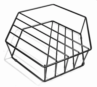 Hexagonal Floating Shelf Honeycomb Gray Wall Decor Metal Geometric Mid Century  - Image 1 of 4