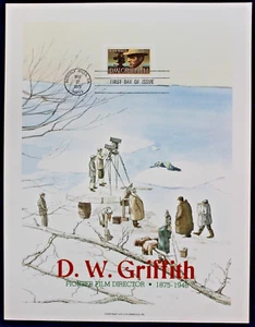 D.W. Griffith, 1975 H.E. Harris Print, FDC 10c #1555 Moviemaker USA Stamp - Picture 1 of 6