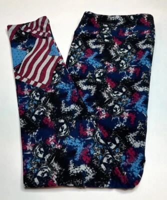 NUEVO Leggings LuLaRoe TC NEGRO AZUL GRIS MAGENTA Dama ESTATUA DE LA LIBERTAD América EE. UU. Foto 1 de 4