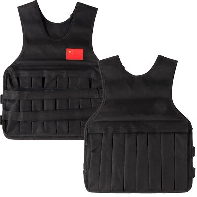 (Black)20KG Weighted Vest With Hook & Loop Fitness Weighted Vest - Image 1 of 4