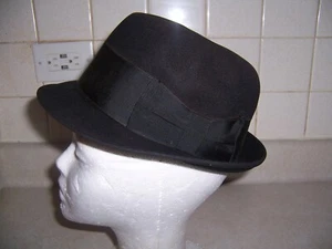 Vintage Black Knox New York Men's Short Brim Fedora Style Hat Size 6 5/8 - Picture 1 of 7