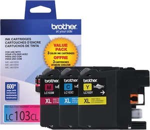 LC1033PKS, LC-103, Innobella High-Yield Ink, 600 Page-Yield, 3/Pack, Cyan-Magent - Picture 1 of 8