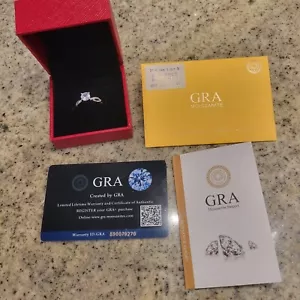 Anillo de compromiso de mossanita de plata de ley 925 1 quilate ajustable certificado de autenticidad nuevo - Imagen 1 de 17