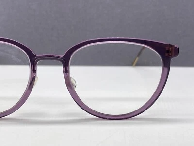 Lindberg Eyeglasses Women Round Purple Gold Panto Acetanium 1254 49 Lightweight - Image 1 of 4