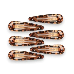 Pinzas para el cabello de metal marrón tortuga 6 piezas Snap Bendies Sleepies 5 cm (2") - Imagen 1 de 2