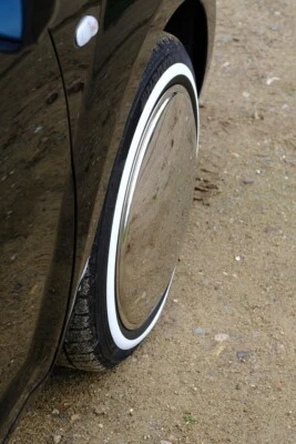 4x 14" polierte Radkappe + Weißwandringe passend für Audi 60 72 80 Super Coupé - Bild 1 von 4