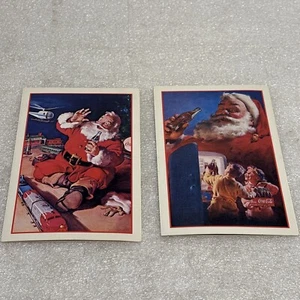 Lot of 2 Santa 1991 Coca-Cola Post Card & K-Mart Coupon Combo Unused - Picture 1 of 7