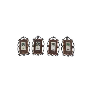 Juego de 4 placas de pared de bambú sintético árboles tropicales - Imagen 1 de 9