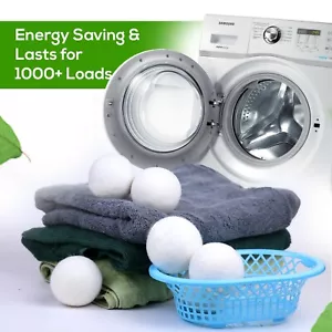 Lamatar1  Wool Dryer Balls 6-Pack, XL Premium Reusable Natural Fabric Softener - Picture 1 of 7